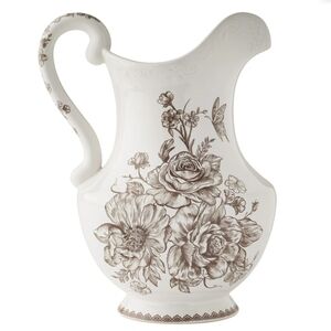 💕 2025 Pioneer Woman Agatha Brown Floral 2 Qt Pitcher